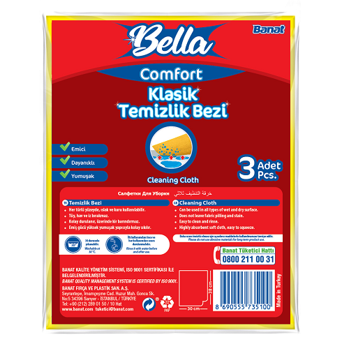Bella Comfort Classic Temizlik Bezi 3'lü