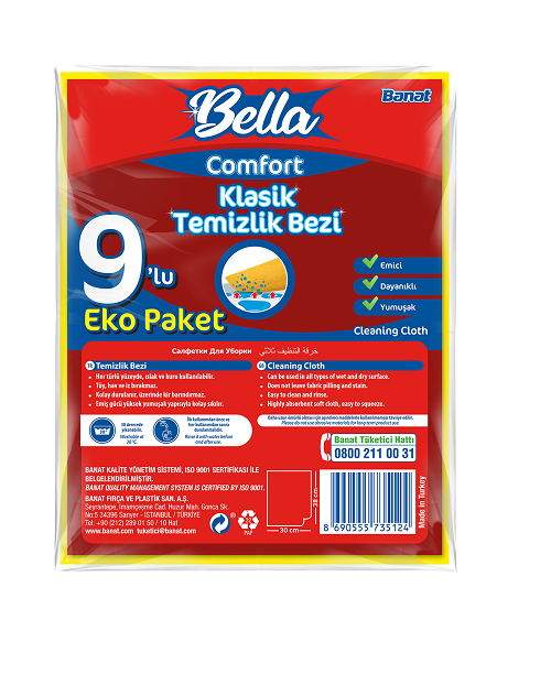 Bella Comfort Classic Temizlik Bezi 9'lu 